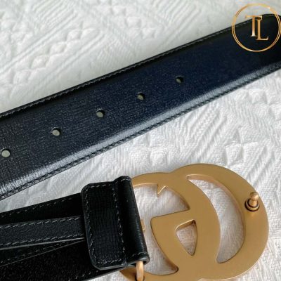 Thắt lưng Gucci nam màu đen hàng hiệu like auth mặt khóa chữ vàng GC 272 11 that lung gucci (8)