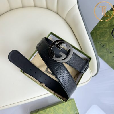 Thắt lưng Gucci nam màu đen mặt khóa bạc hàng hiệu siêu cấp GC 206 7 that lung gucci nam (3)