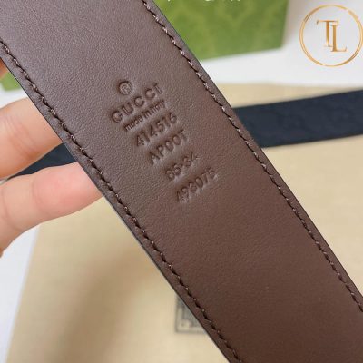Thắt lưng Gucci 2 mặt màu đen cà phê dập họa tiết hàng hiệu siêu cấp mặt khóa đen GC 202 9 that lung gucci nam (4)