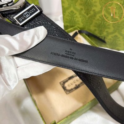 Thắt lưng Gucci nam màu đen hàng hiệu like auth mặt khóa phối màu vàng và bạc GC 270 8 that lung gucci nam (4)