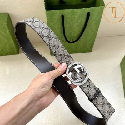 Thắt lưng Gucci nam màu ghi đen hàng hiệu siêu cấp like auth mặt khóa nhiều màu GC 266 9 that lung gucci nam (4)