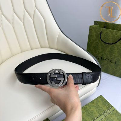 Thắt lưng Gucci nam màu đen mặt khóa bạc hàng hiệu siêu cấp GC 206 11 that lung gucci nam (7)
