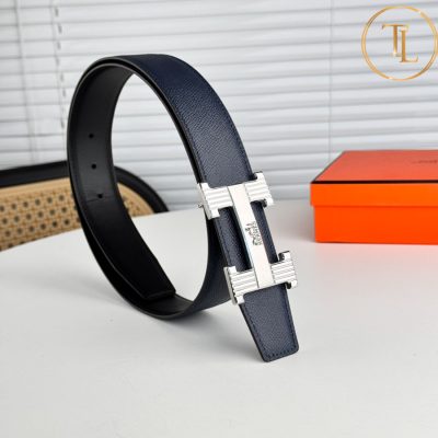 Thắt lưng Hermes màu tím than hàng hiệu like auth mặt khóa H bạc HM 171 7 that lung hermes (2)