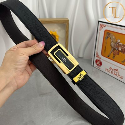 Thắt lưng Hermes màu đen mặt khóa vàng phối đen hàng hiệu siêu cấp HM 155 7 that lung hermes (2)