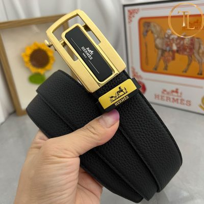Thắt lưng Hermes màu đen mặt khóa vàng phối đen hàng hiệu siêu cấp HM 155 9 that lung hermes (4)