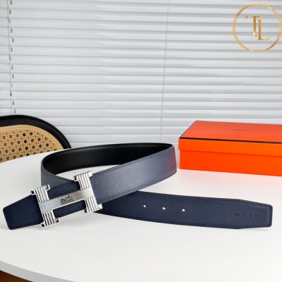 Thắt lưng Hermes màu tím than hàng hiệu like auth mặt khóa H bạc HM 171 9 that lung hermes (4)