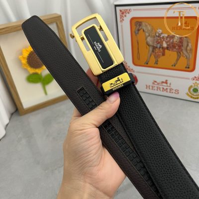 Thắt lưng Hermes màu đen mặt khóa vàng phối đen hàng hiệu siêu cấp HM 155 10 that lung hermes (5)