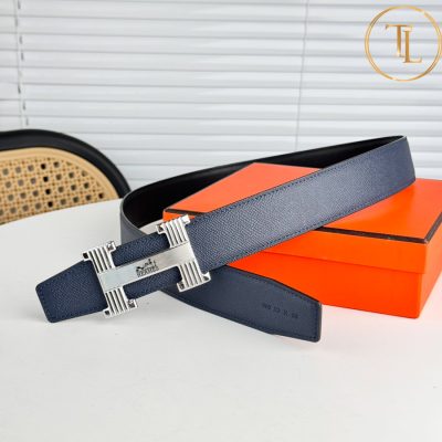 Thắt lưng Hermes màu tím than hàng hiệu like auth mặt khóa H bạc HM 171 11 that lung hermes (6)