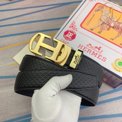 Thắt lưng Hermes dây da màu đen hàng hiệu siêu cấp mặt khóa vàng HM 181 11 that lung hermes (6)