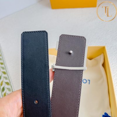 Thắt lưng Louis Vuitton hàng hiệu like auth 2 màu đen nâu mặt khóa đen bạc LVD 102 8 that lung louis vuitton (3)