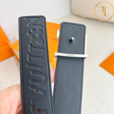 Thắt lưng Louis Vuitton nam hàng hiệu like auth màu đen mặt khóa bạc LVD 103 11 that lung louis vuitton (6)