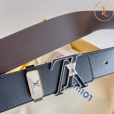 Thắt lưng Louis Vuitton hàng hiệu like auth 2 màu đen nâu mặt khóa đen bạc LVD 102 11 that lung louis vuitton (6)