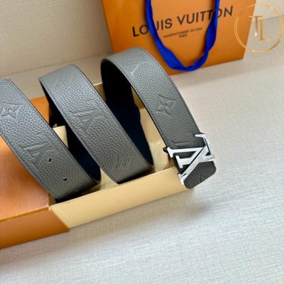 Thắt lưng Louis Vuitton nam màu ghi in họa tiết logo mặt khóa phối màu LVD 27 8 that lung lv nam (8)