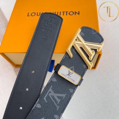 Thắt lưng Louis Vuitton hàng hiệu like auth màu đen họa tiết monogram mặt khóa vàng LVD 99 11 that lung lv sieu cap (6)