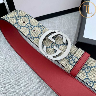 Thắt lưng Gucci nam 2 màu xám đỏ hàng hiệu like auth mặt khóa chữ ghi đen GC 274 7 that lung nam gucci (2)