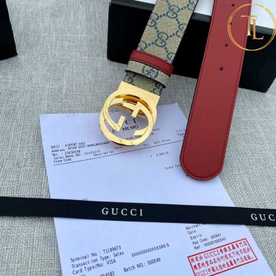 Thắt lưng Gucci nam 2 màu xám đỏ hàng hiệu like auth mặt khóa chữ vàng GC 275 9 that lung nam gucci (6)
