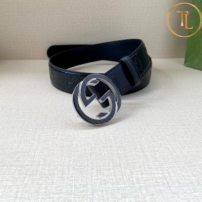Thắt lưng Gucci da màu đen hàng hiệu siêu cấp like auth mặt khóa nhiều màu GC 252 11 that lung nam gucci (8)