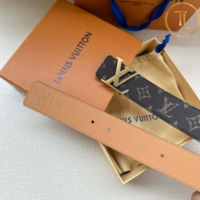 Thắt lưng Louis Vuitton màu nâu họa tiết mặt nhiều màu hàng hiệu like auth LVD 77 10 that lung nam lv (5)