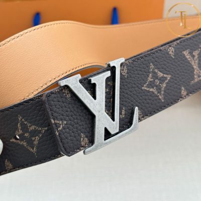 Thắt lưng Louis Vuitton màu nâu họa tiết mặt nhiều màu hàng hiệu like auth LVD 77 7 that lung nam lv (6)