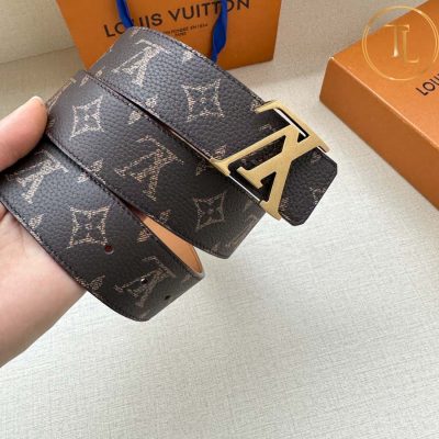 Thắt lưng Louis Vuitton màu nâu họa tiết mặt nhiều màu hàng hiệu like auth LVD 77 8 that lung nam lv (7)