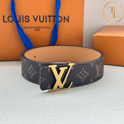 Thắt lưng Louis Vuitton màu nâu họa tiết mặt nhiều màu hàng hiệu like auth LVD 77 9 that lung nam lv (8)