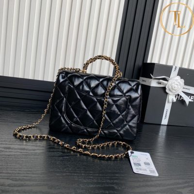 Túi xách đeo chéo Chanel nữ màu đen logo vàng cận chính hãng CN79 11 tui chanel (2)