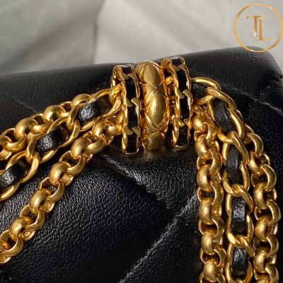 Túi xách đeo chéo Chanel nữ màu đen logo vàng hàng hiệu siêu cấp CN71 10 tui chanel (3)