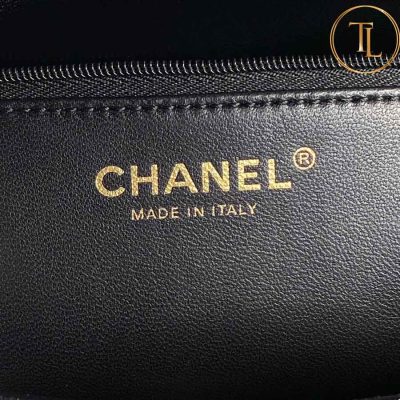 Túi xách đeo chéo Chanel nữ màu đen logo vàng cận chính hãng CN79 9 tui chanel (5)