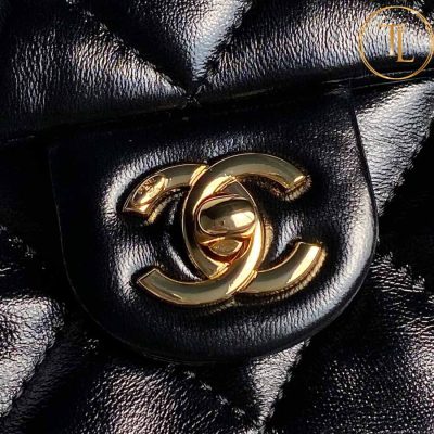 Túi xách đeo chéo Chanel nữ màu đen logo vàng cận chính hãng CN79 7 tui chanel (6)