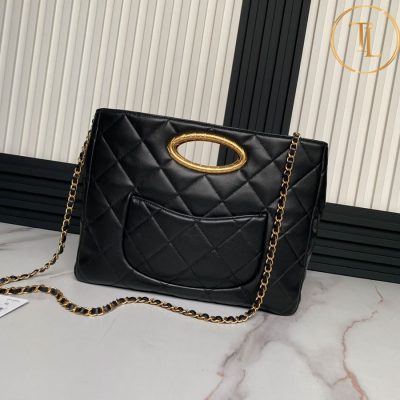 Túi xách đeo chéo Chanel nữ màu đen logo vàng cận chính hãng CN75 11 tui chanel (6)