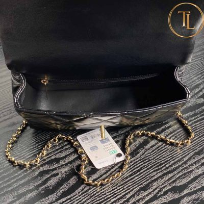 Túi xách đeo chéo Chanel nữ màu đen logo vàng cận chính hãng CN79 8 tui chanel (7)