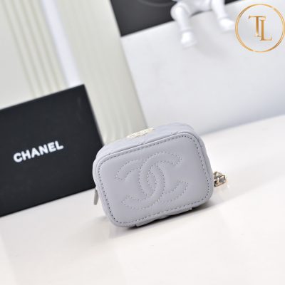 Túi hộp đeo chéo Chanel nữ mini màu xám hàng hiệu like auth CN65 7 tui chanel (9)
