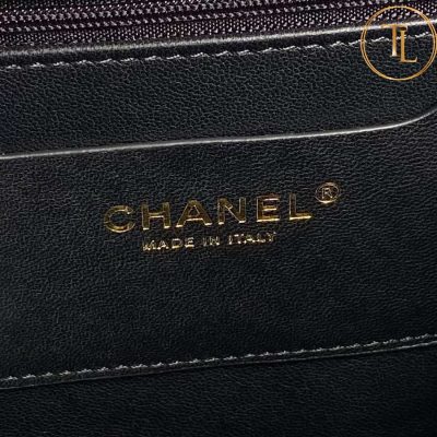 Túi xách đeo chéo Chanel nữ màu đen logo vàng cận chính hãng CN75 10 tui chanel (9)