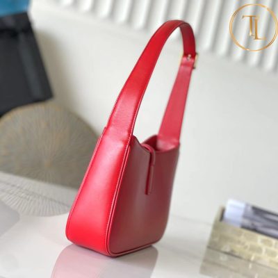 Túi xách kẹp nách nữ YSL hàng hiệu like auth màu đỏ da trơn logo vàng YSL 036 7 tui prada (2)