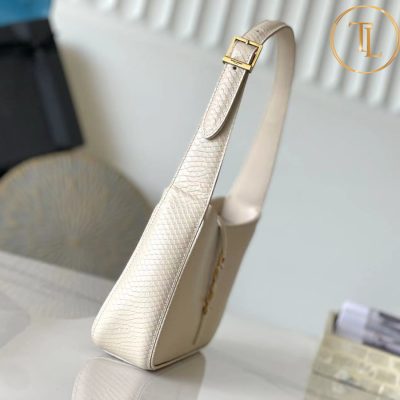 Túi xách kẹp nách nữ YSL hàng hiệu like auth màu be da rắn logo vàng YSL 035 10 tui prada (2)