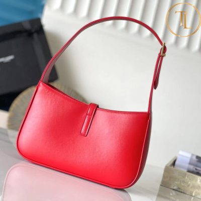 Túi xách kẹp nách nữ YSL hàng hiệu like auth màu đỏ da trơn logo vàng YSL 036 8 tui prada (3)