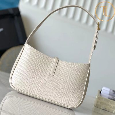 Túi xách kẹp nách nữ YSL hàng hiệu like auth màu be da rắn logo vàng YSL 035 11 tui prada (3)