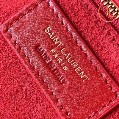 Túi xách kẹp nách nữ YSL hàng hiệu like auth màu đỏ da trơn logo vàng YSL 036 11 tui prada (9)