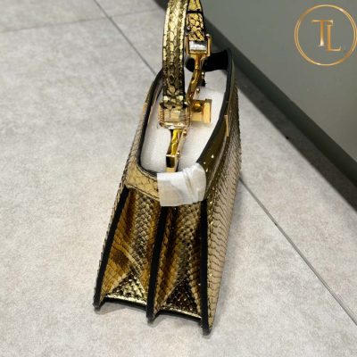 Túi xách Fendi họa tiết da cá sấu màu vàng bóng hàng hiệu like auth FD13 7 tui xach fendi (2)