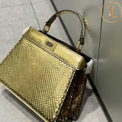 Túi xách Fendi họa tiết da cá sấu màu vàng bóng hàng hiệu like auth FD13 8 tui xach fendi (3)