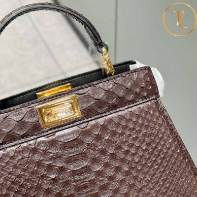 Túi xách Fendi họa tiết da cá sấu màu nâu đậm hàng hiệu like auth FD14 8 tui xach fendi (6)