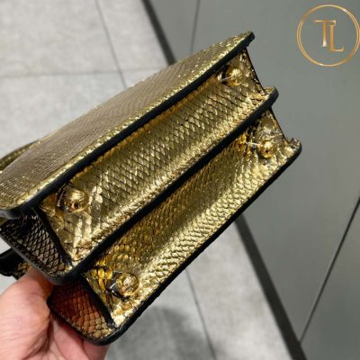 Túi xách Fendi họa tiết da cá sấu màu vàng bóng hàng hiệu like auth FD13 11 tui xach fendi (8)