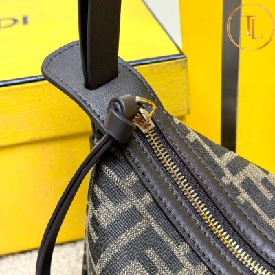Túi xách đeo chéo Fendi nữ màu xanh rêu đen logo đen hàng hiệu like auth FD05 10 tui xach fendi (9)