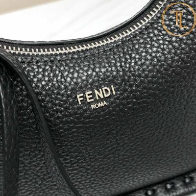 Túi xách Fendi nữ hàng hiệu siêu cấp màu đen da sần cao cấp FD28 7 tui xach fendi (9)