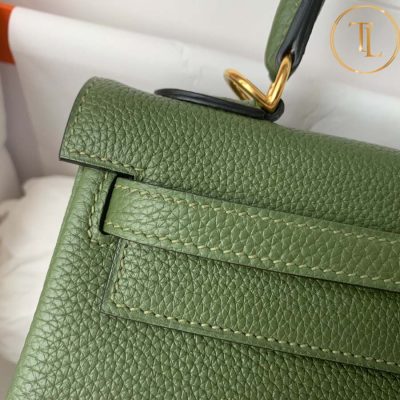 Túi xách đeo chéo Hermes Kelly màu xanh khóa vàng size 25 hàng hiệu Like Auth HM26 7 tui xach hermes (2)