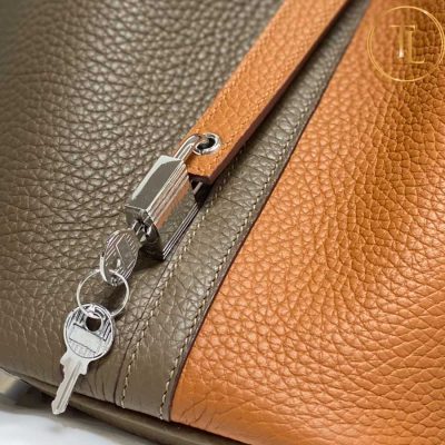 Túi xách Hermes phối màu nâu size 18 hàng hiệu Like Auth HM14 7 tui xach hermes (2)