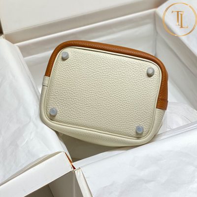 Túi xách Hermes phối màu nâu trắng kem size 18 hàng hiệu Like Auth HM15 11 tui xach hermes (2)