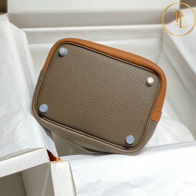 Túi xách Hermes phối màu nâu size 18 hàng hiệu Like Auth HM14 11 tui xach hermes (3)