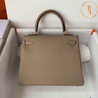 Túi xách đeo chéo Hermes Kelly màu ghi nâu khóa vàng size 25 hàng hiệu Like Auth HM23 11 tui xach hermes (4)