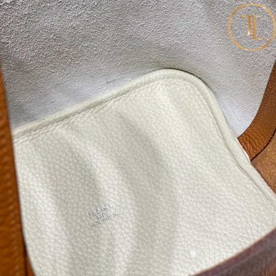 Túi xách Hermes phối màu nâu trắng kem size 18 hàng hiệu Like Auth HM15 8 tui xach hermes (4)